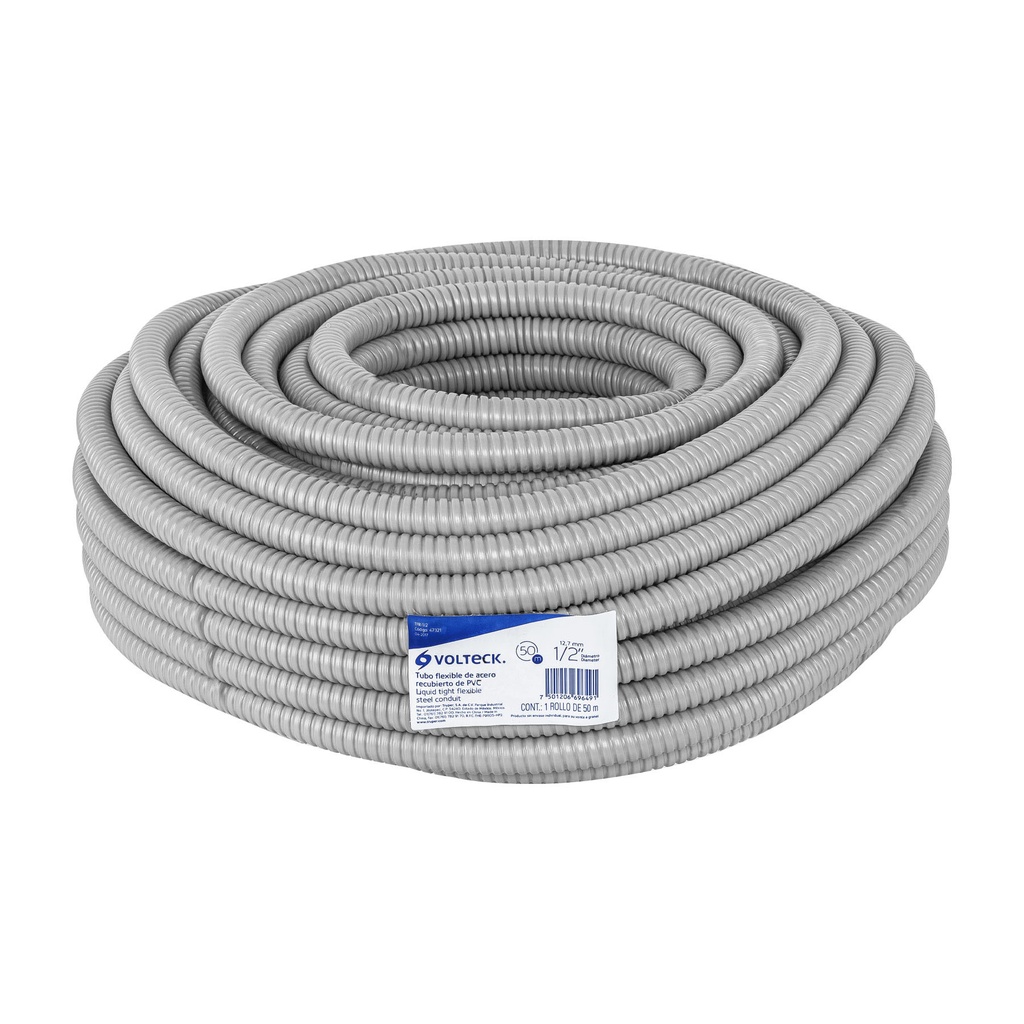 Rollo de 50 m de tubo flexible liquid tight de 1/2', Volteck - Pag 436