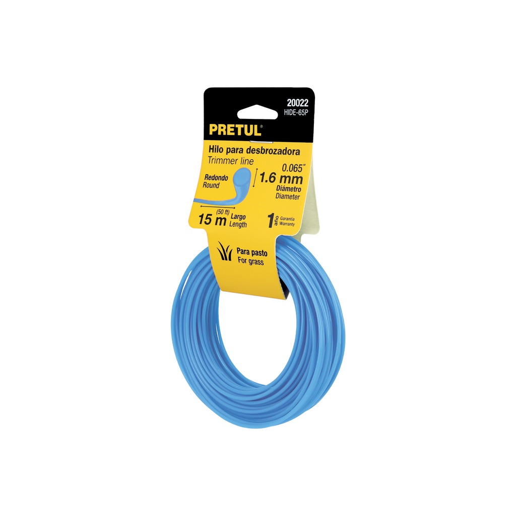 [T20022] Rollo de hilo para desbrozadora, 1.6 mm x 15 m, Pretul