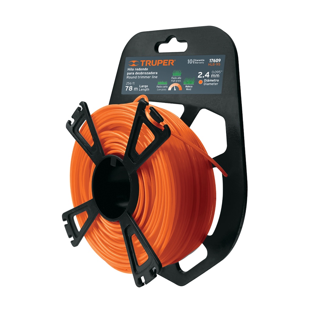 Rollo de hilo para desbrozadora, 2.4 mm x 78 m, Truper - Pag 279