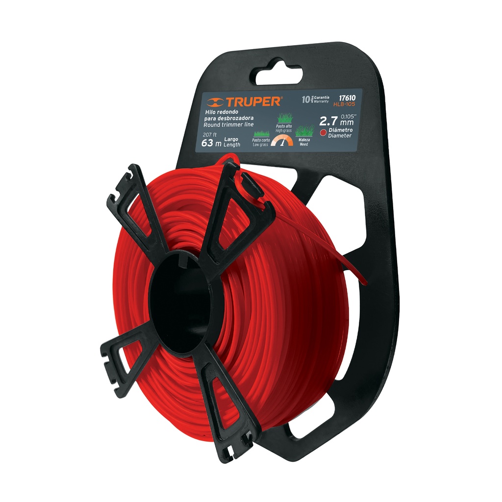Rollo de hilo para desbrozadora, 2.7 mm x 63 m, Truper - Pag 279