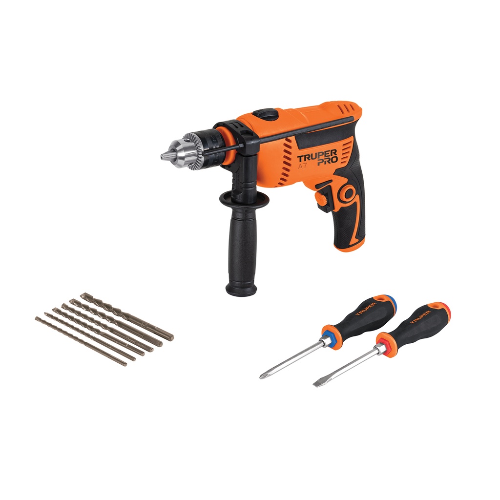 Rotomartillo 1/2' 650 W, 6 brocas y 2 desarmadores, Truper