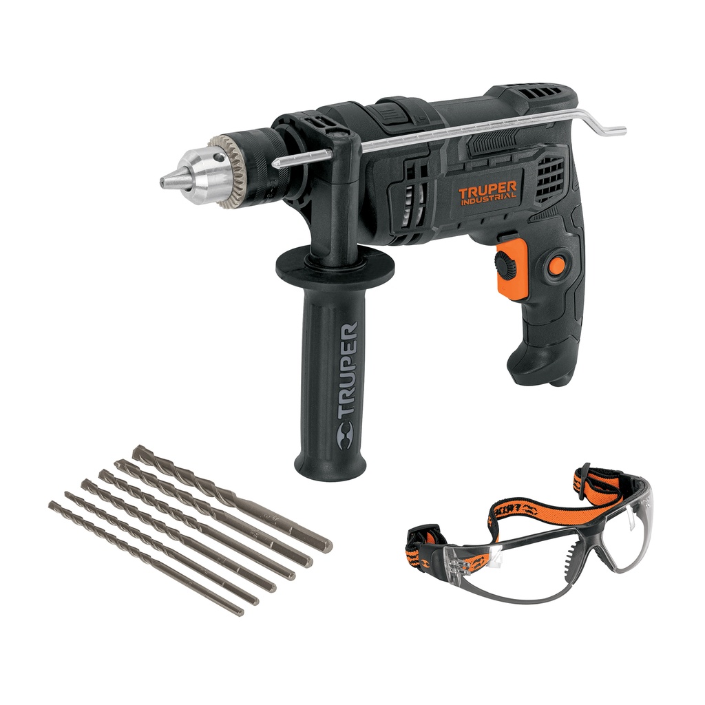Rotomartillo 1/2' 700 W, 6 brocas y lentes de seguridad