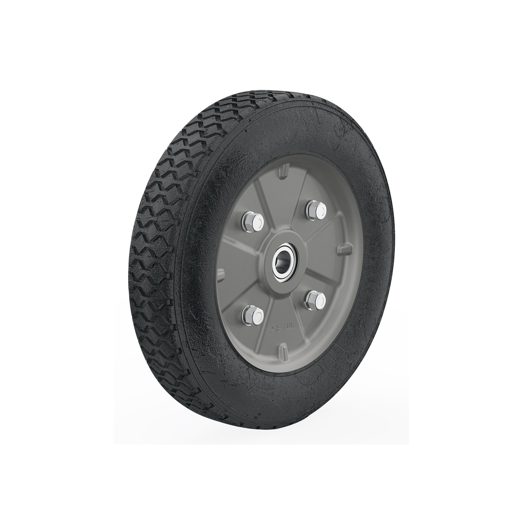 Rueda de hule sólido 10' para diablo, doble balero, Pretul
