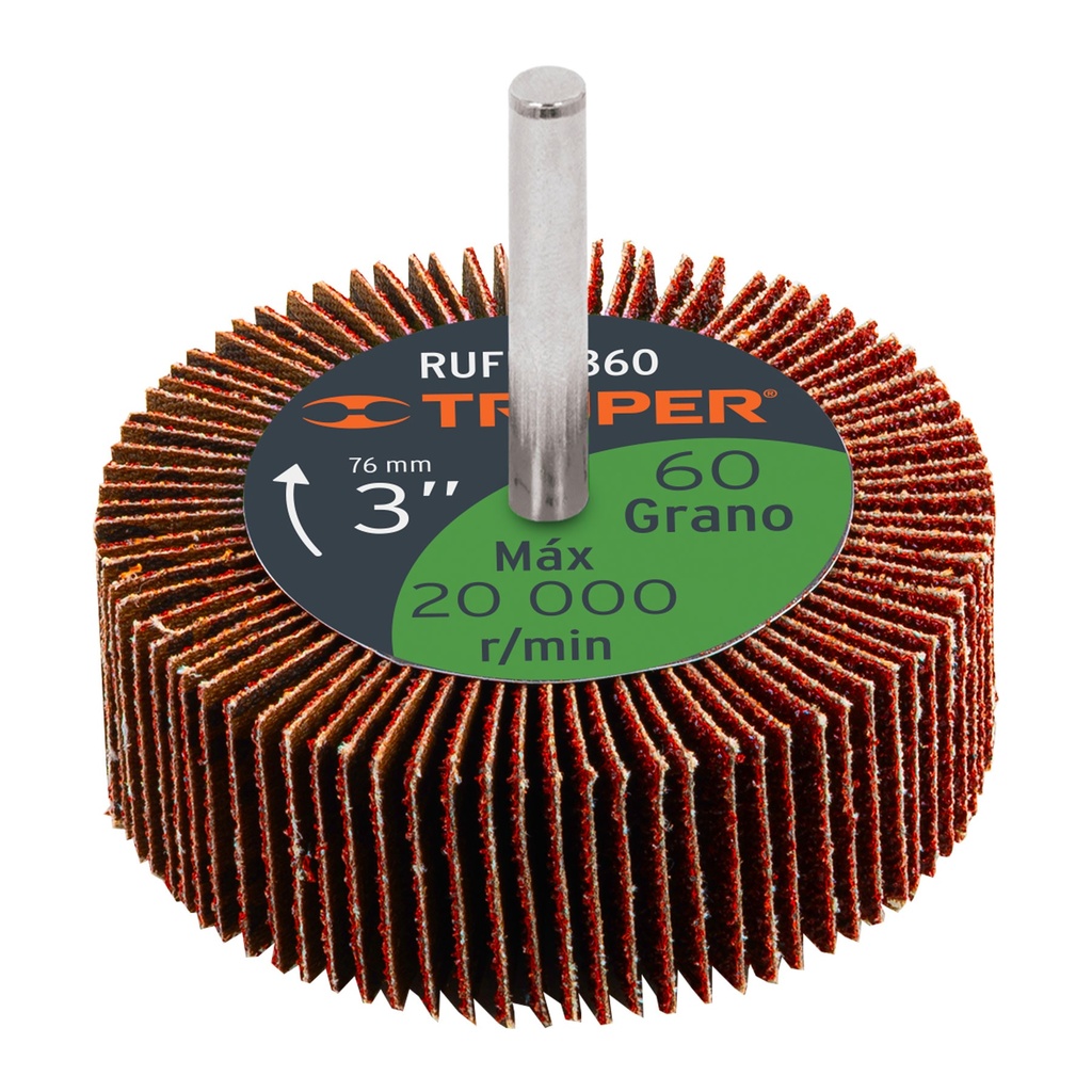 Rueda flap de 3', grano 60, Truper - Pag 197