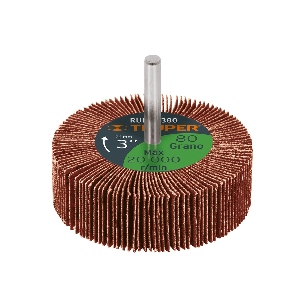 [T13042] Rueda flap de 3', grano 80, Truper