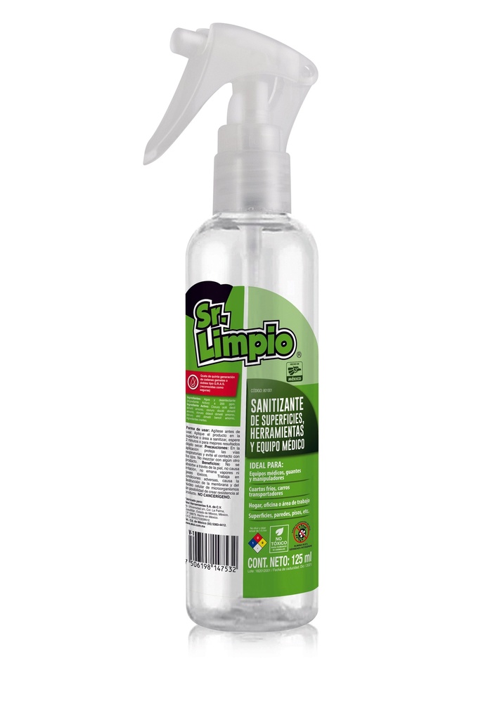 Sanitizante con mini atomizador, 125 ml
