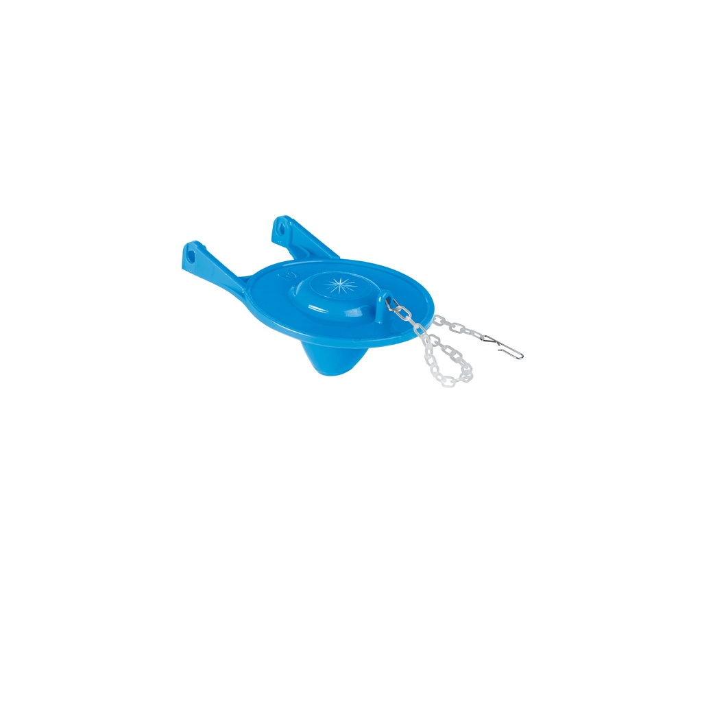 Sapo de 3' de PVC para WC, azul con cadena plástica, Foset
