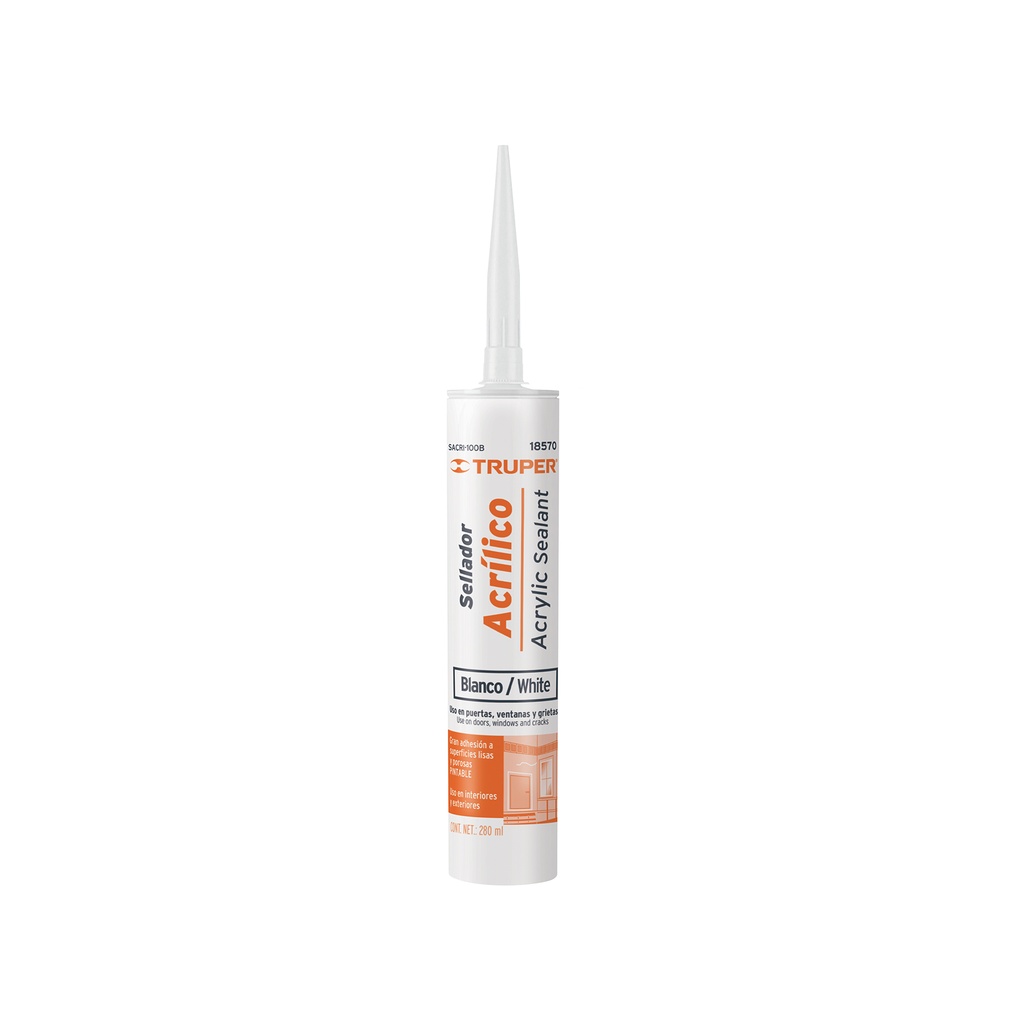 [T18570] Sellador acrilico de 280 ml, blanco, Truper