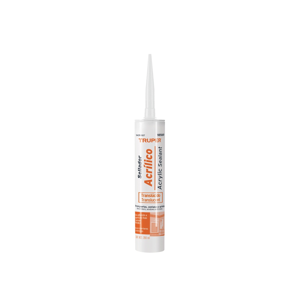 [T18569] Sellador acrilico de 280 ml, transparente, Truper