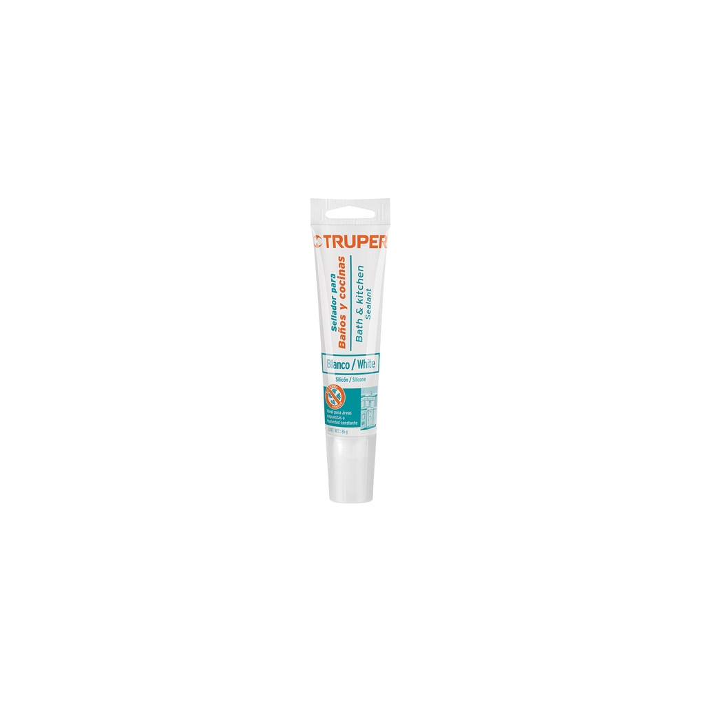 Sellador blanco para baños y cocinas, 85 g, Truper - Pag 469