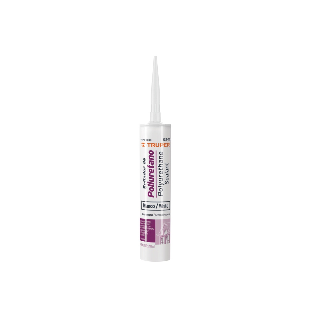 [T12906] Sellador de poliuretano de 280 ml, blanco, Truper