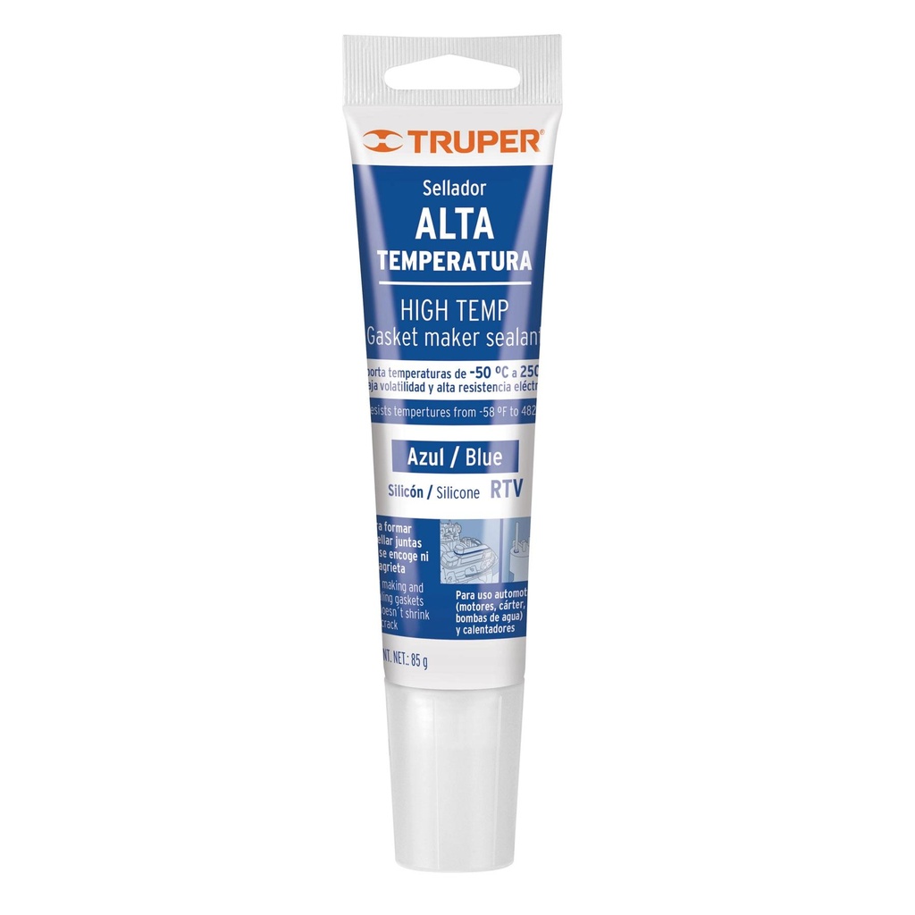 Sellador de silicón azul para altas temperaturas, 85 g - Pag 469