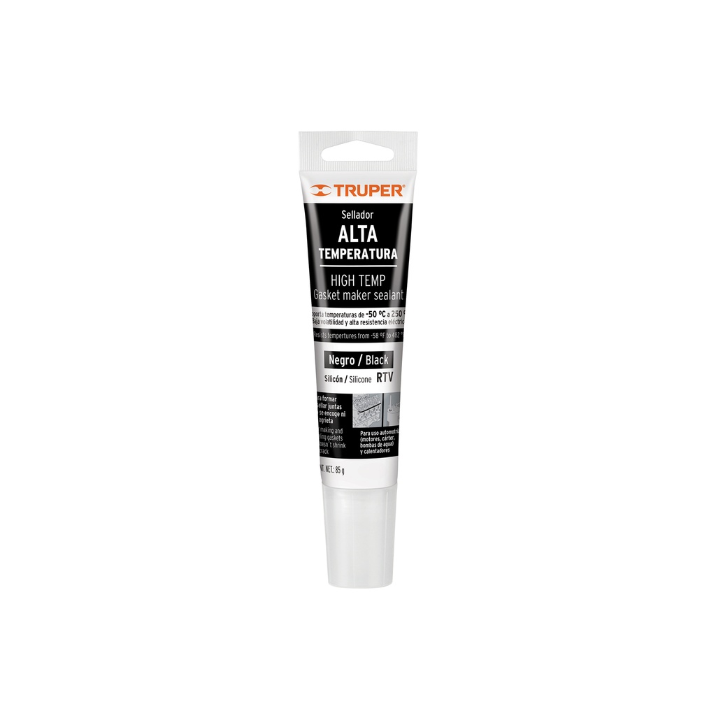 Sellador de silicón negro para altas temperaturas, 85 g