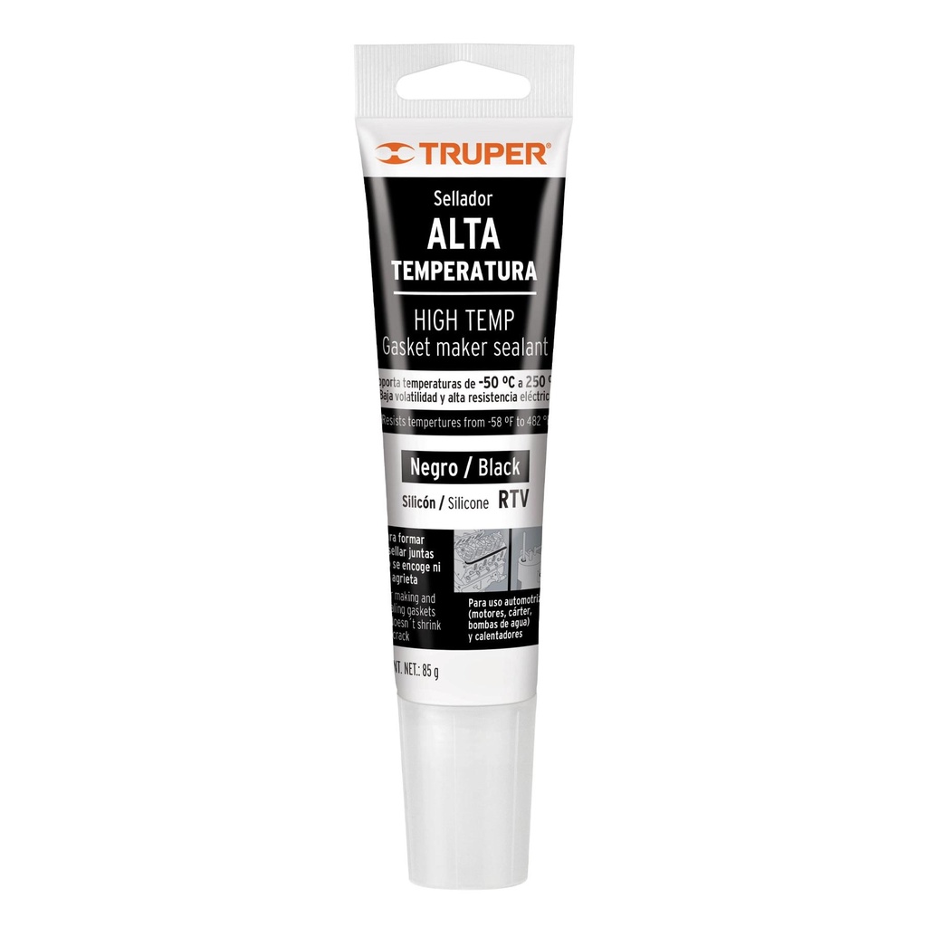 Sellador de silicón negro para altas temperaturas, 85 g - Pag 469