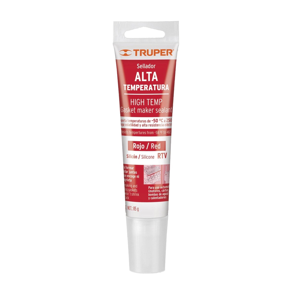 Sellador de silicón rojo para altas temperaturas, 85 g - Pag 469