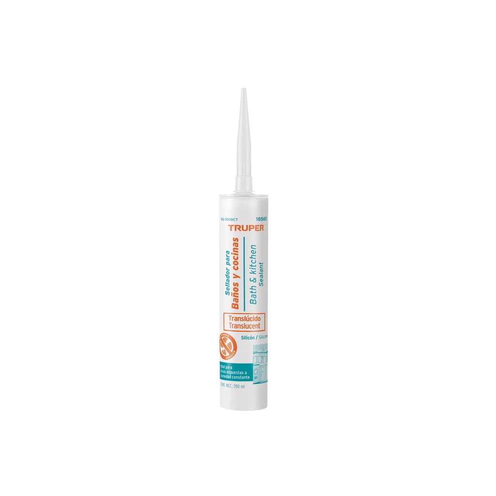 [T18565] Sellador translúcido para baños y cocinas, 280 ml, Truper