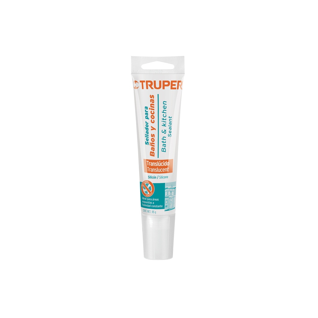 Sellador translúcido para baños y cocinas, 85 g, Truper - Pag 469