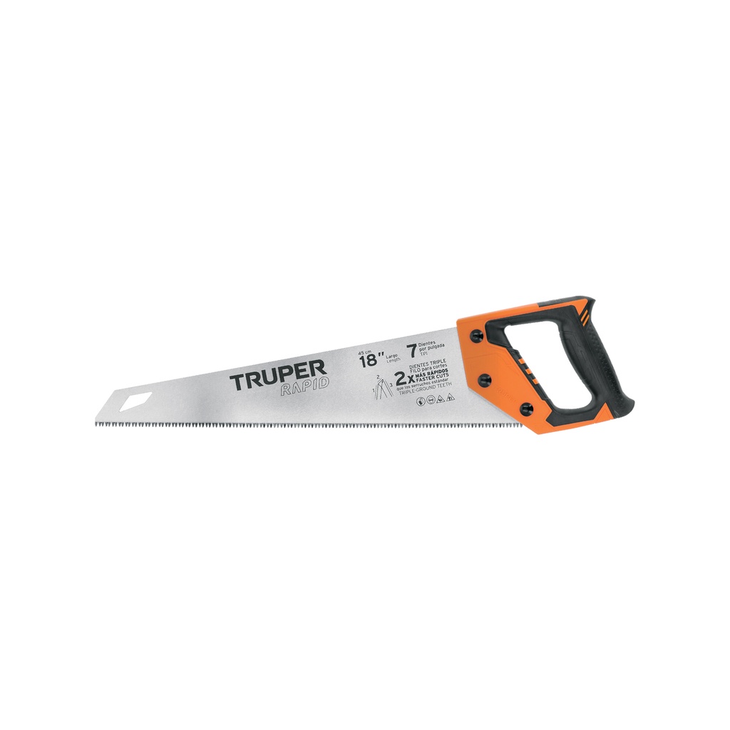 Serrucho Rapid 18', 7 DPP, mango Comfort grip, Truper