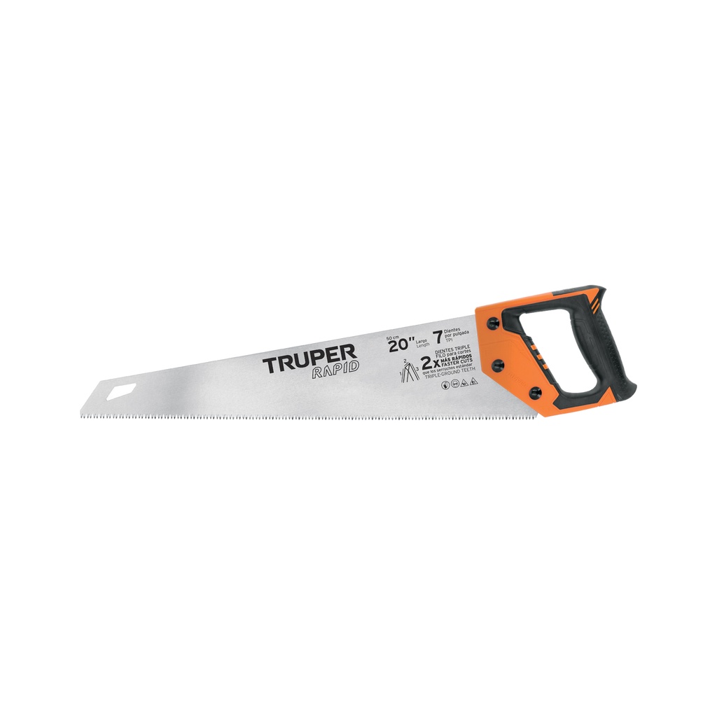 Serrucho Rapid 20', 7 DPP, mango Comfort grip, Truper
