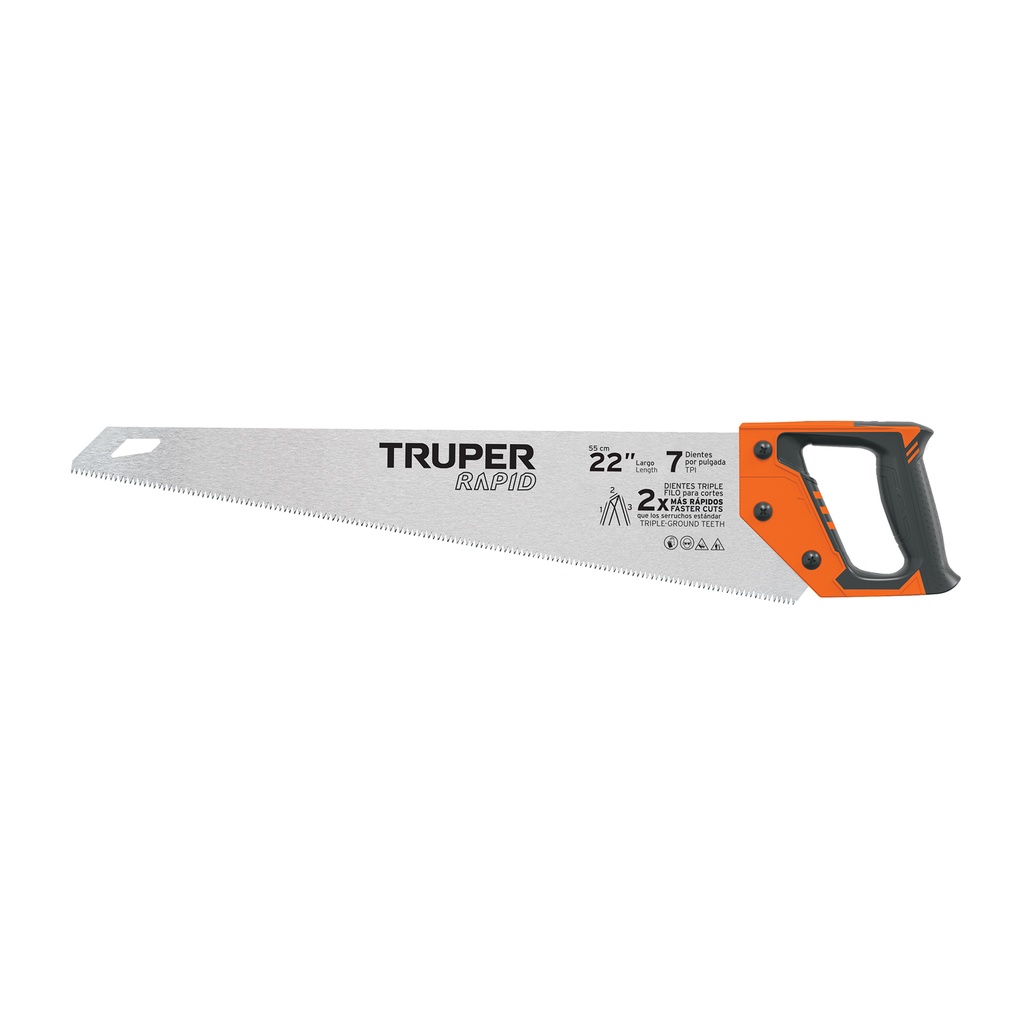 Serrucho Rapid 22', 7 DPP, mango Comfort grip, Truper