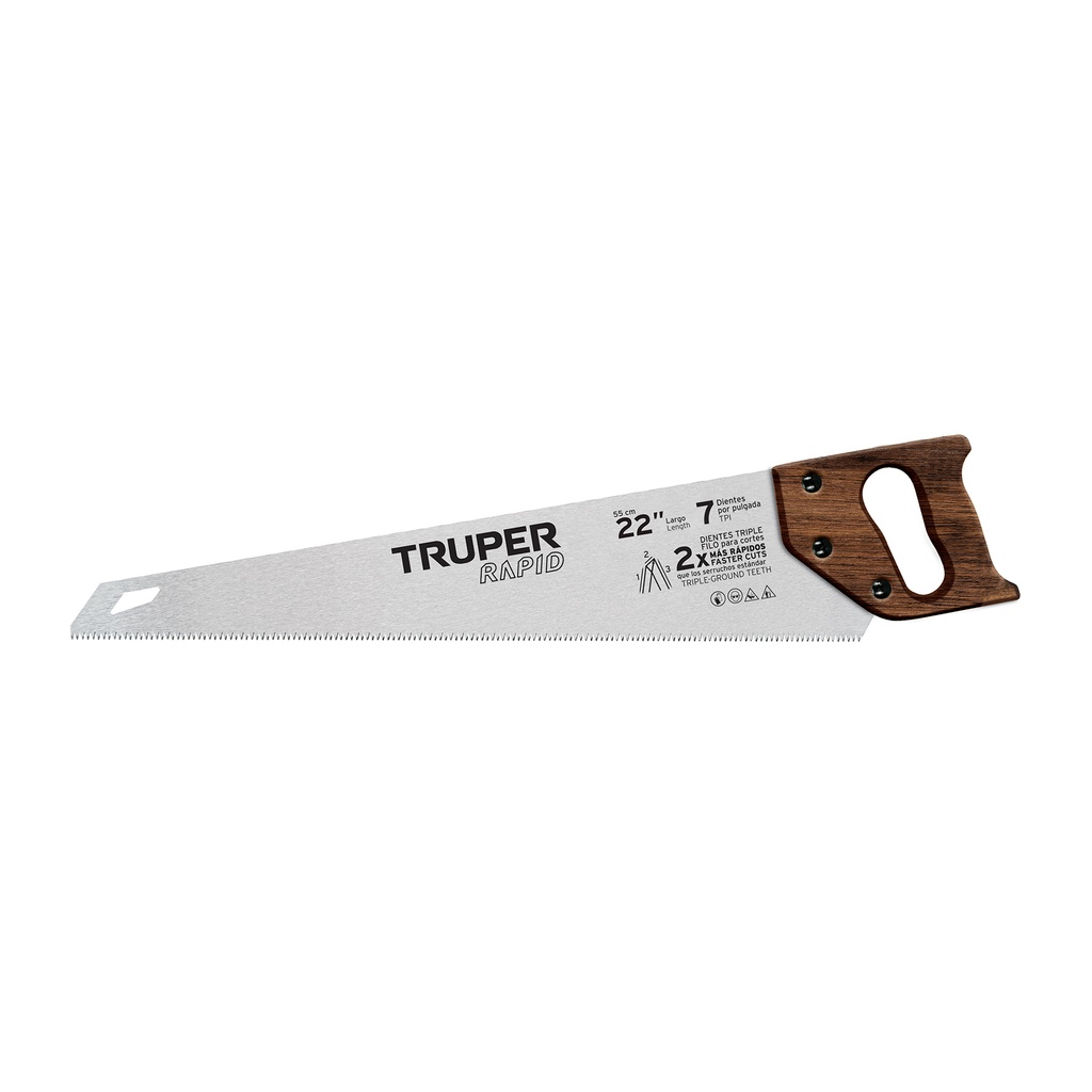 Serrucho Rapid 22', 7 DPP, mango de madera, Truper - Pag 364
