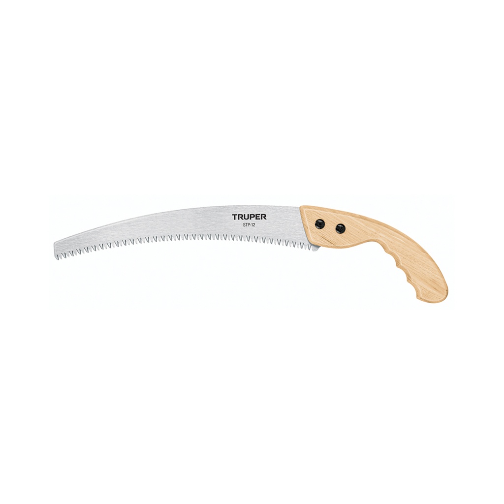 Serrucho de poda 12' hoja curva 6 DPP, mango madera, Truper