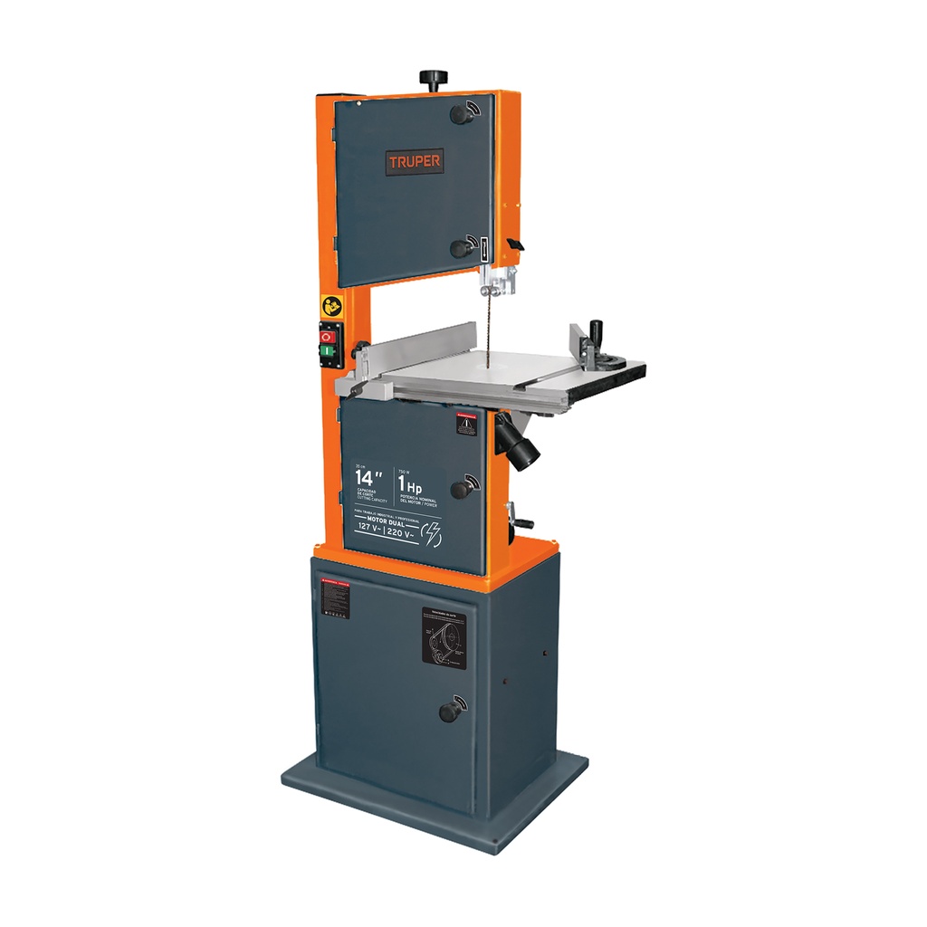 Sierra cinta 14' de 750 W (1 HP), Truper
