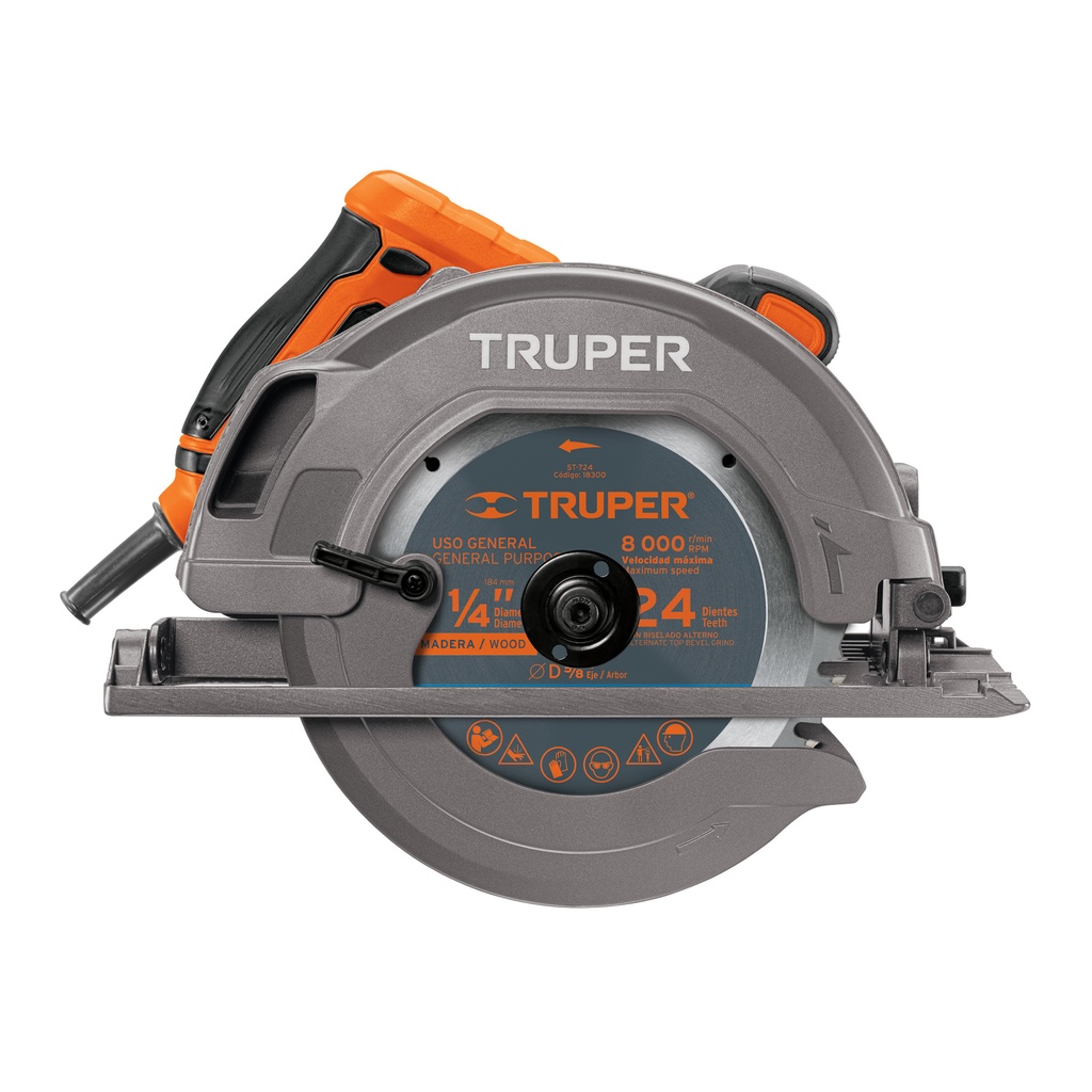 [T11004] Sierra circular 7-1/4' 1500 W, profesional, Truper