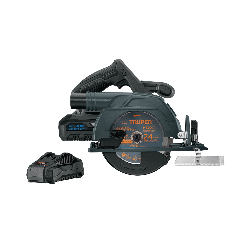 Sierra circular inalámbrica 6-1/2', 20V, sin carbones