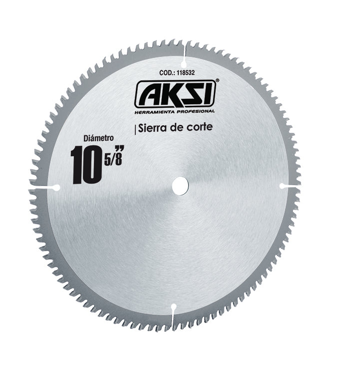 Sierra circular para aluminio 10", 100 dientes, centro 5/8"