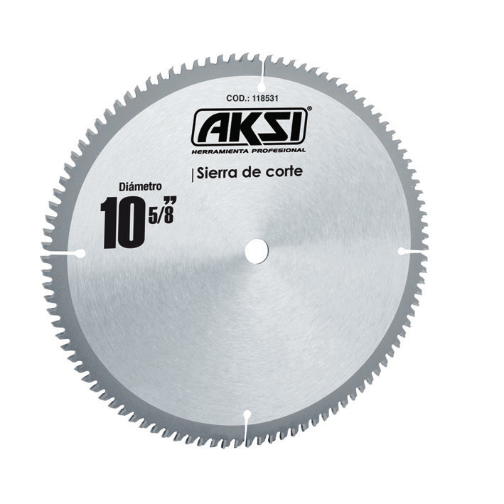 Sierra circular para aluminio 10", 80 dientes, centro 5/8"