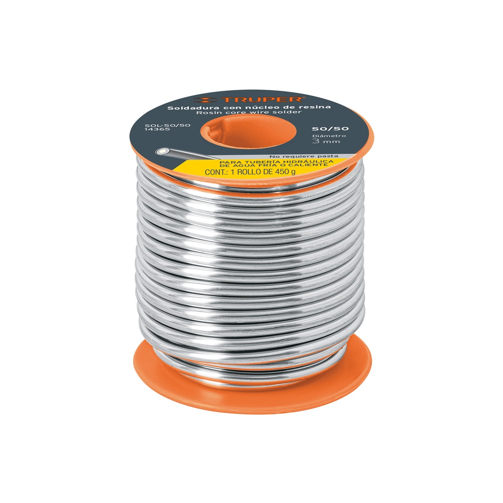 [T14365] Soldadura con núcleo resina 50/50, tubería hidráulica, 450 g