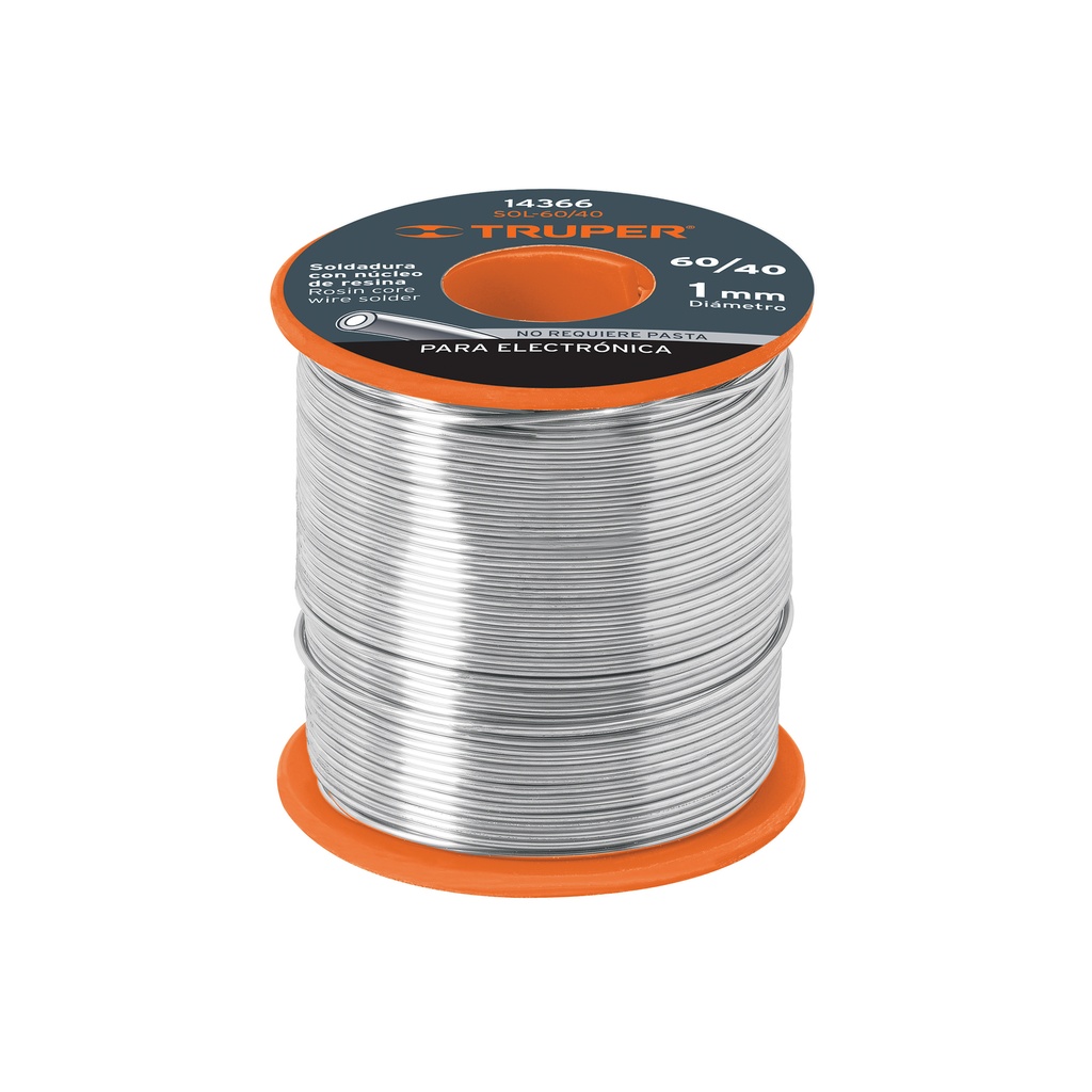 [T14366] Soldadura con núcleo resina 60/40, para electrónica, 450 g