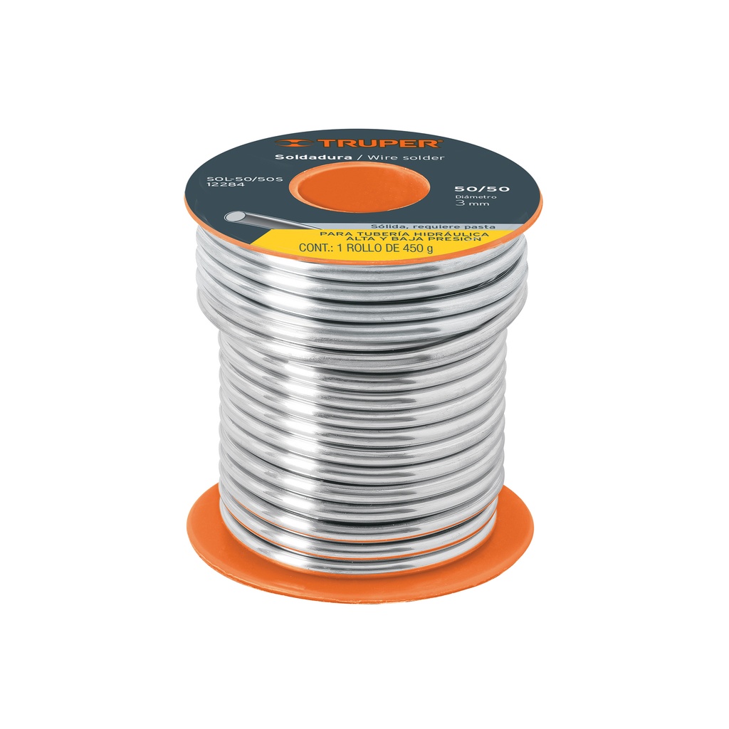 Soldadura sólida 50/50 para tubería hidráulica, 450 g - Pag 376