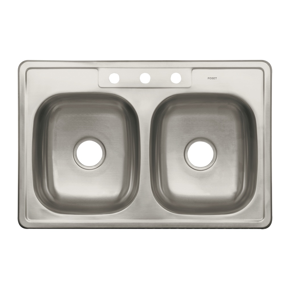 Tarja de empotrar doble tina 86 x 56 cm, Foset Basic