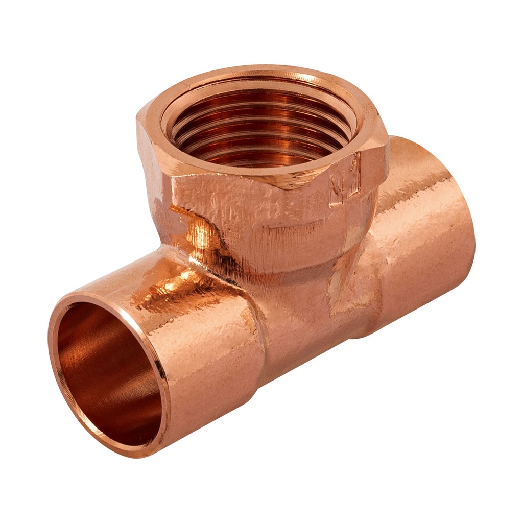 [T48885] Tee de cobre rosca central 1/2', Foset