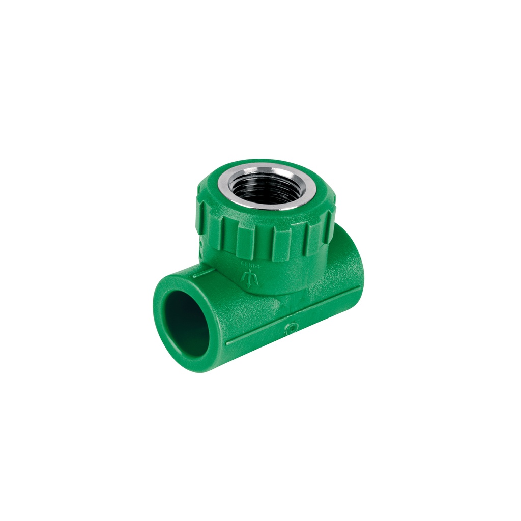 Tee hembra de PPR 1/2' con inserto metálico, Foset - Pag 703