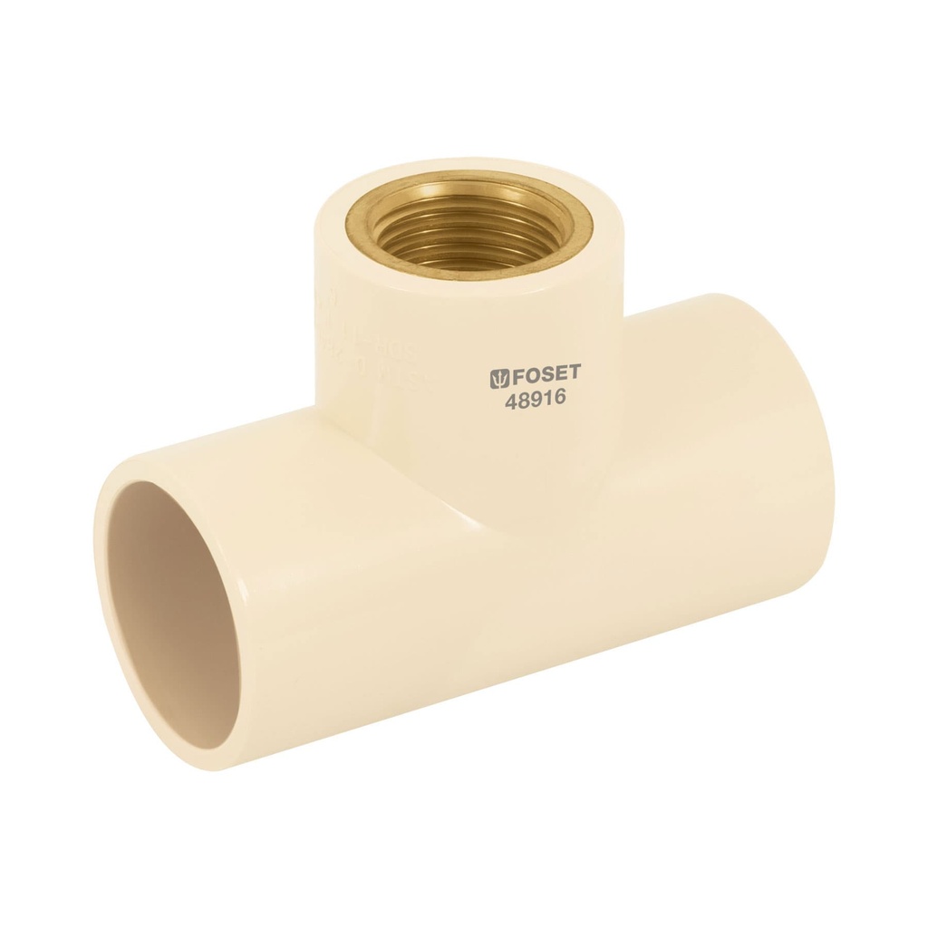 Tee reducida hembra de CPVC 1' x 1' x 1/2' inserto latón - Pag 525