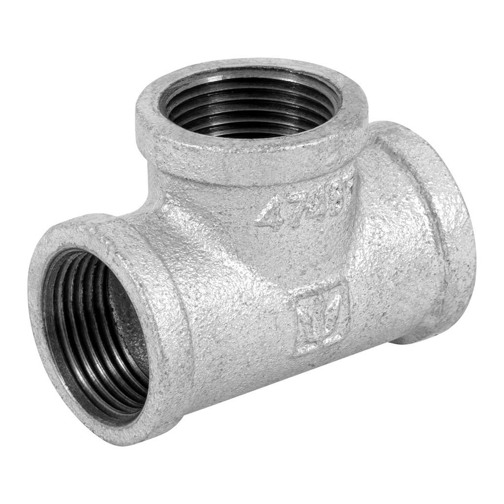 [T47487] Tee sencilla 1' acero galvanizado, Foset