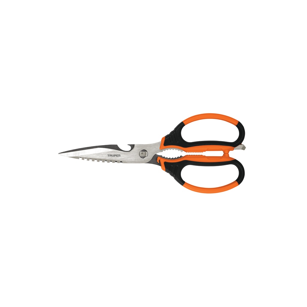 [T100449] Tijera 8' multiusos de acero inoxidable p/cocina, mango TPR