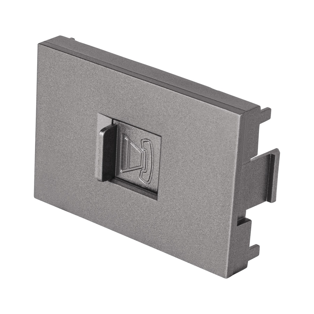 Toma de teléfono acero inox de 1.5 módulos, línea Lisboa