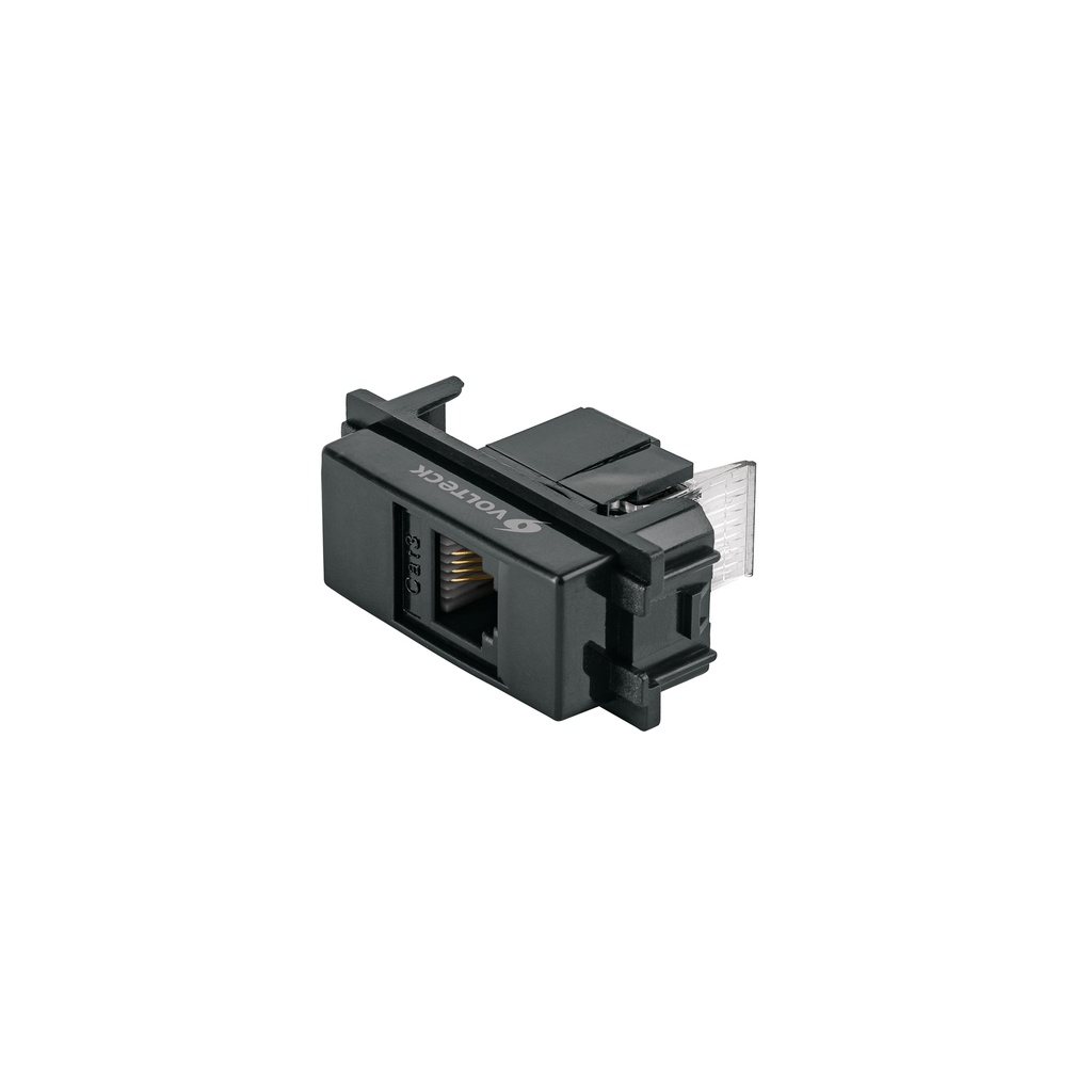 Toma de teléfono, línea Italiana, color negro, Volteck - Pag 393