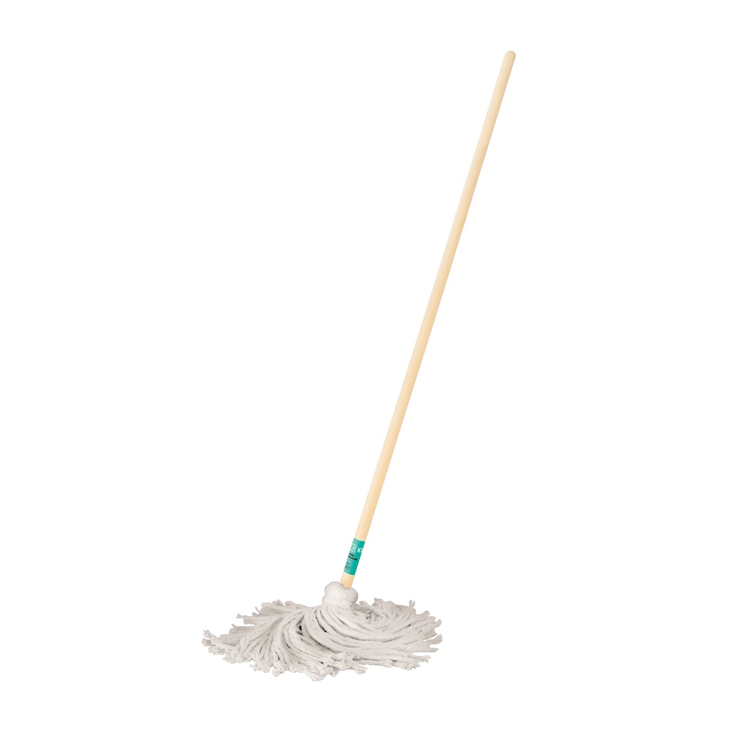 Trapeador tipo mechudo, 250 g con bastón de 120 cm, Klintek