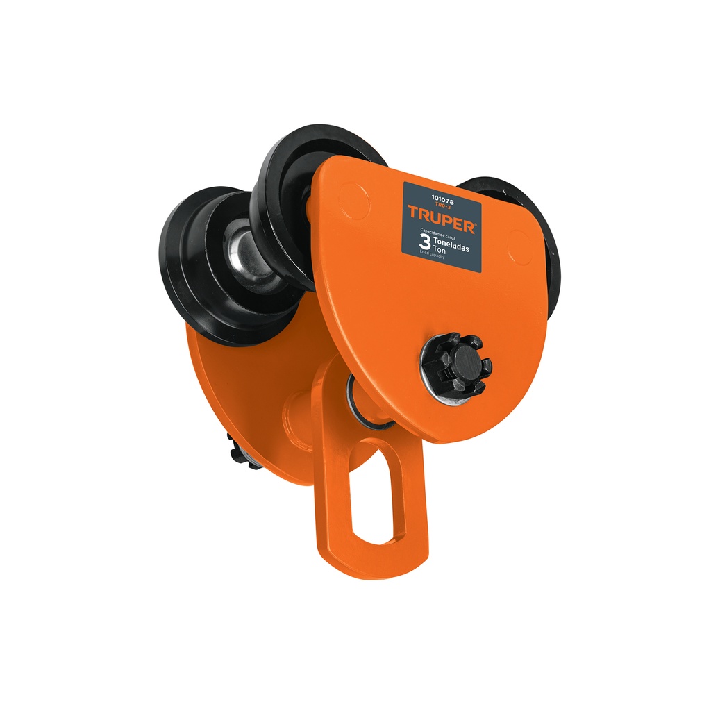 Trole de carga 3 ton para vigas IPS e IPR, ajustable, Truper - Pag 412