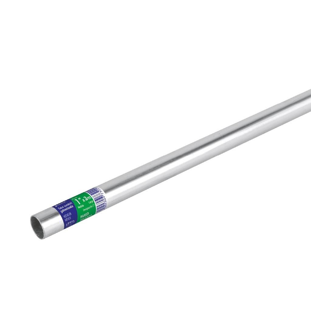Tubo Conduit 1' galvanizado 3 m pared delgada, et. verde