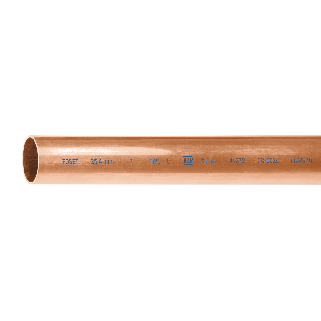 Tubo de 1' de cobre tipo 'L' , de 3 m, Foset - Pag 710