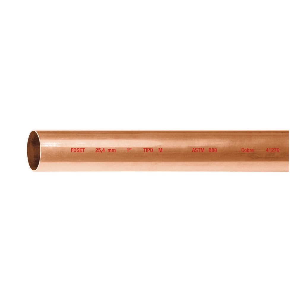 Tubo de 1' de cobre tipo 'M' , de 3 m, Foset - Pag 531