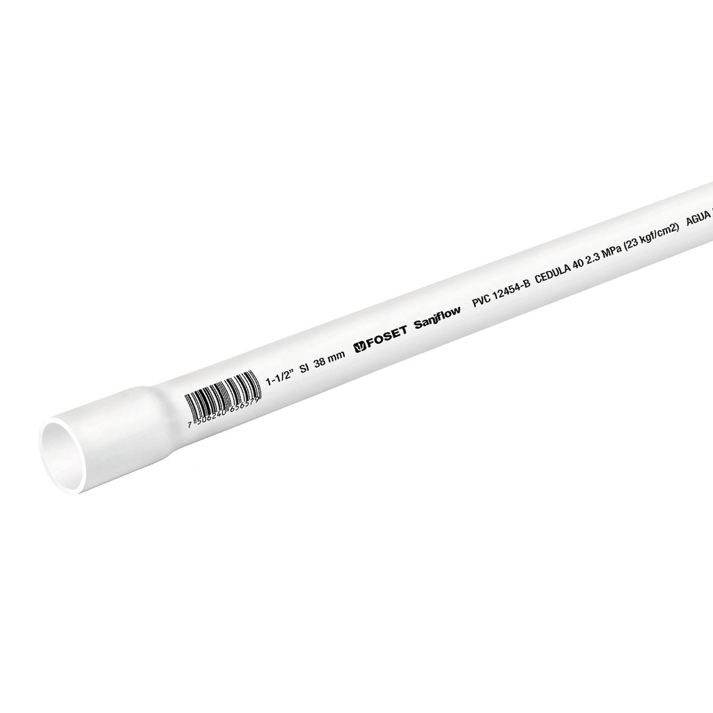 Tubo de 1-1/2' de PVC hidráulico cédula 40, de 3 m, Foset - Pag 696