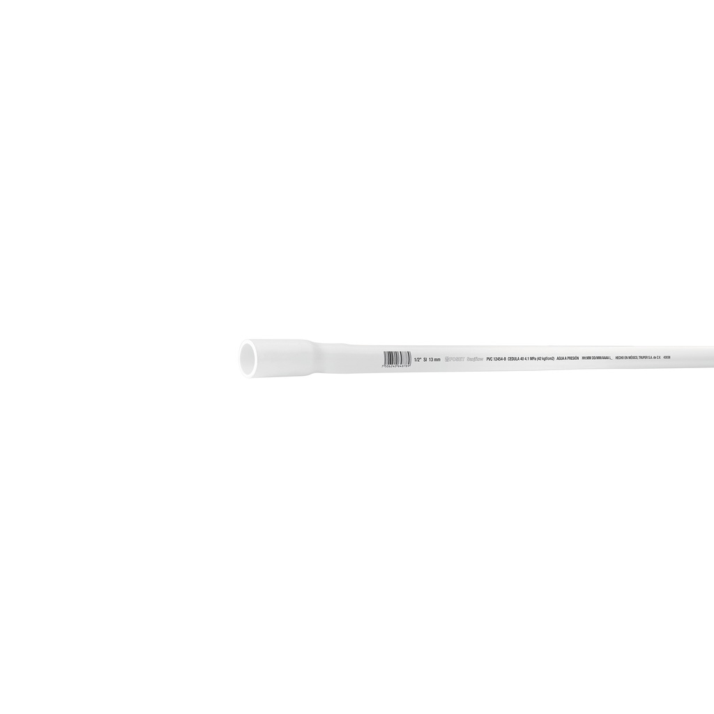 Tubo de 1/2' de PVC hidráulico cédula 40, de 3 m, Foset
