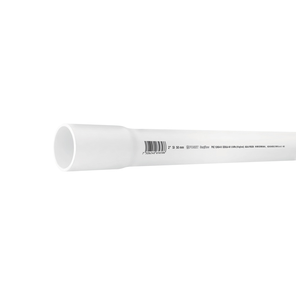 Tubo de 2' de PVC hidráulico cédula 40, de 3 m, Foset - Pag 523